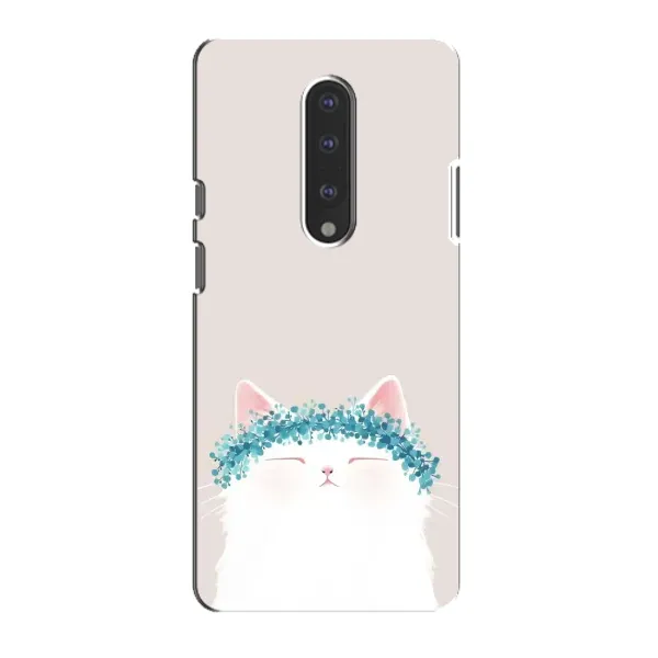 Чехол с рисунком «Белый котик» для OnePlus 7