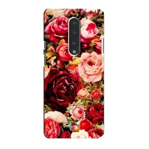 Силиконовый бампер с принтом (цветочки) на ВанПлас 7 (Букет цветов)