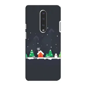 Силіконовий бампер на різдво для OnePlus 7 (Місто зимове)