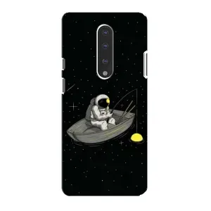 Силиконовый Чехол с принтом "Космонавты" на OnePlus 7 (Космонавт на рыбалке)