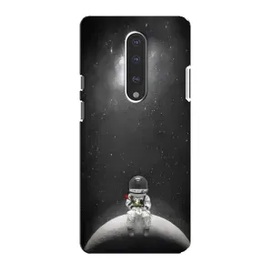Силиконовый Чехол с принтом "Космонавты" на OnePlus 7 (Космонавт романтик)