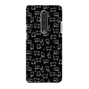 Чехол на тематику: Коты для OnePlus 7 (Котики на черном)