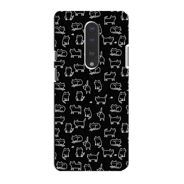 Чехол с рисунком «Котики на черном» для OnePlus 7