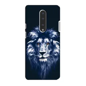 Чехол с картинкой на OnePlus 7 (Лев - синий)