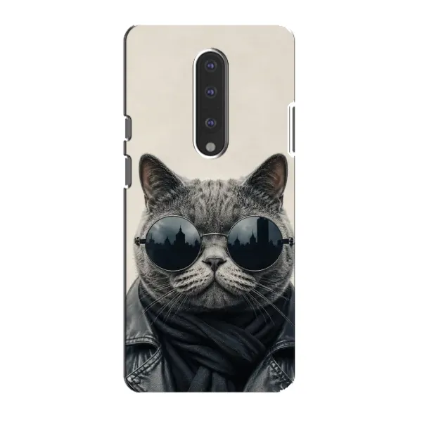 Чехол с рисунком «Модный кот» для OnePlus 7