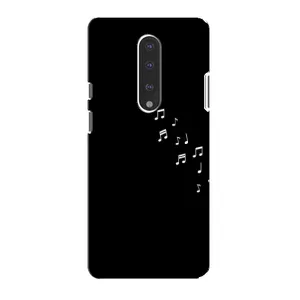 Чехол с картинками на черном фоне для OnePlus 7 (Ноты)