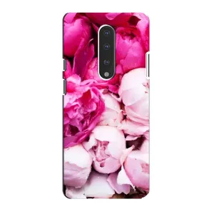 Силиконовый бампер с принтом (цветочки) на ВанПлас 7 (Пионы)