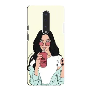 Силиконовый Чехол на OnePlus 7 с картинкой Стильных Девушек (С напитком)