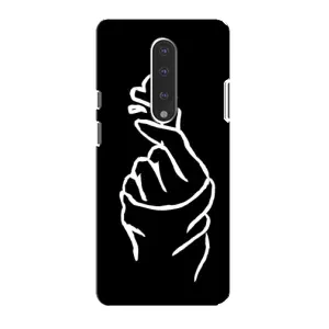 Чехлы (Знак сердечка) на OnePlus 7 (Сердце на черном)