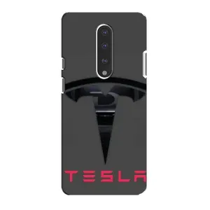 Силіконовий бампер з картинкою машини на OnePlus 7 (Logo TESLA)