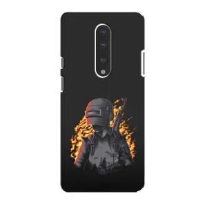 Силиконовый чехол с картинкой "Герой Pubg" на OnePlus 7 (В огне)