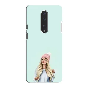 Силиконовый Чехол на OnePlus 7 с картинкой Стильных Девушек (В шапке)