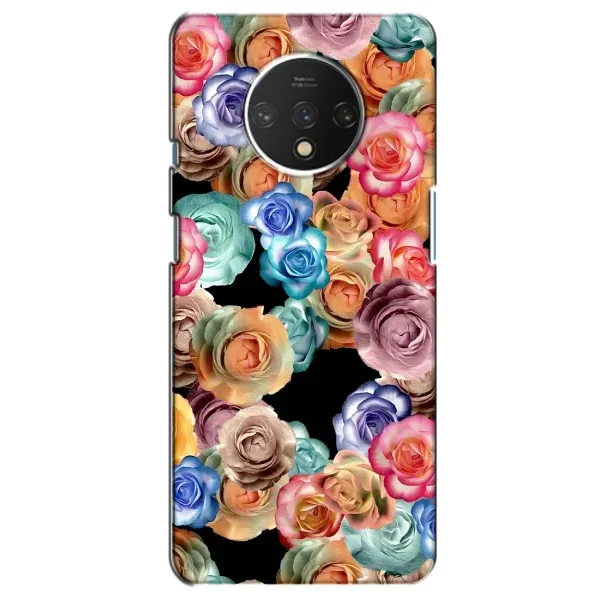 Чехол с рисунком «Цветы на черном» для OnePlus 7T Чехол с рисунком «Цветы на черном» для OnePlus 7T