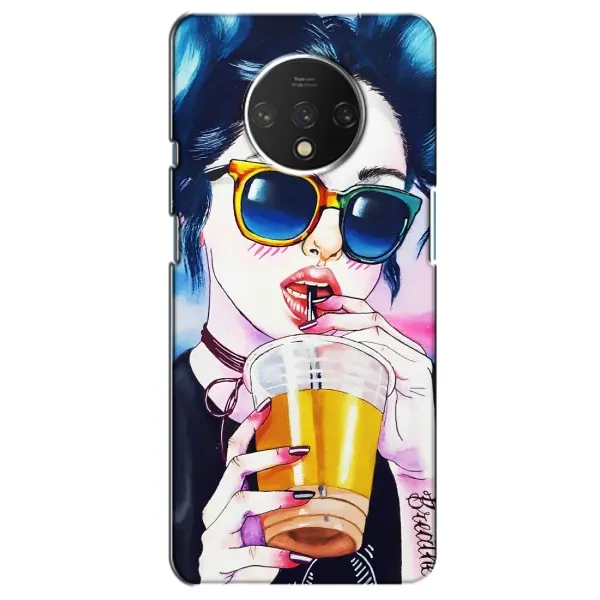 Чехол с рисунком «Девушка с коктейлем» для OnePlus 7T