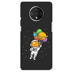 Силиконовый Чехол с принтом "Космонавты" на OnePlus 7T (Космонавт с шариками)