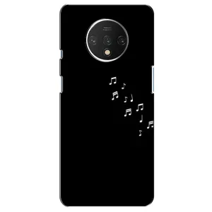 Чехол с картинками на черном фоне для OnePlus 7T (Ноты)