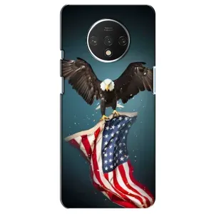 Чехол Флаг USA для OnePlus 7T (Орел и флаг)
