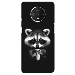 Силиконовый Чехол с Енотами на OnePlus 7T (С кофем)