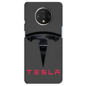 Силіконовий бампер з картинкою машини на OnePlus 7T (Logo TESLA)