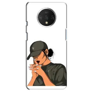 Силиконовый Чехол на OnePlus 7T с картинкой Стильных Девушек (В зеленом)