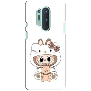 Чохол з принтом Лабубу для OnePlus 8 Pro (Білий Лабубу)