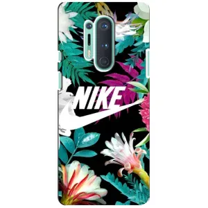 Силіконовый Чохол на OnePlus 8 Pro з картинкою НАЙК (Квітковий Nike)