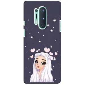 Чехол Стильные девушки на OnePlus 8 Pro (Девушка и сердечки)