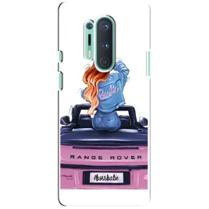 Силиконовый Чехол на OnePlus 8 Pro с картинкой Стильных Девушек (Девушка на машине)
