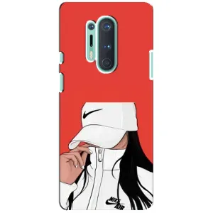 Силиконовый Чехол на OnePlus 8 Pro с картинкой Стильных Девушек (Девушка Nike)