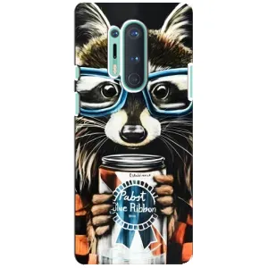 Силиконовый Чехол с Енотами на OnePlus 8 Pro (Енот в очках)