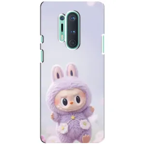 Чохол з принтом Лабубу для OnePlus 8 Pro (Фіолетовий Лабубу)