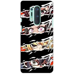 Силиконовые чехлы с глазами Anime для ВанПлас 8 Про (Глаза на чорном)