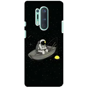 Силиконовый Чехол с принтом "Космонавты" на OnePlus 8 Pro (Космонавт на рыбалке)