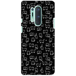 Чехол на тематику: Коты для OnePlus 8 Pro (Котики на черном)