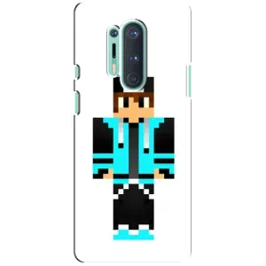 Чохли для OnePlus 8 Pro (Персонажі МайнКрафт) (Хлопчик у блакитному)