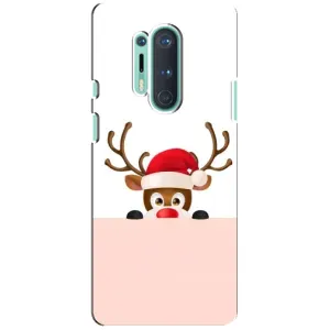 Чехол Санта Клаус для OnePlus 8 Pro (Олененок)