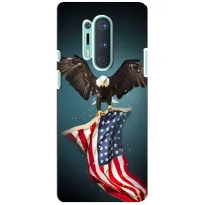 Чехол Флаг USA для OnePlus 8 Pro (Орел и флаг)
