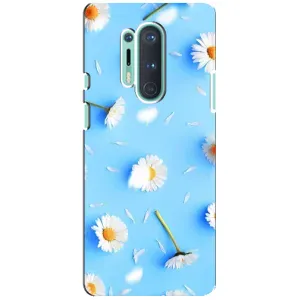 Чохол з Квітами для OnePlus 8 Pro (ромашки на блакитному)