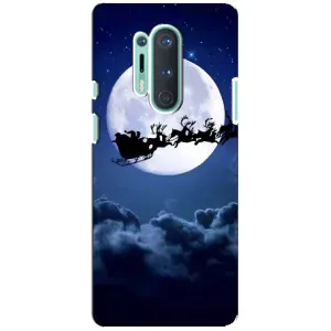 Чехол Санта Клаус для OnePlus 8 Pro (Санта - луна)