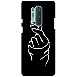 Чехлы (Знак сердечка) на OnePlus 8 Pro (Сердце на черном)