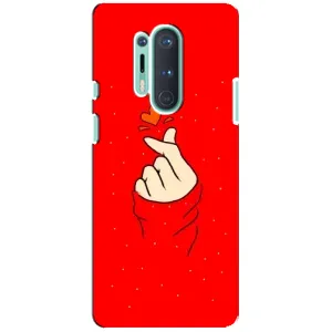 Чехлы (Знак сердечка) на OnePlus 8 Pro (Сердце на красном)
