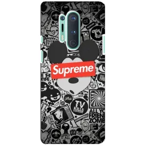 Чехол с Брендами одежды на ВанПлас 8 Про (Supreme Маус)