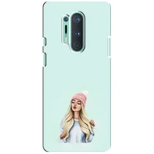 Силиконовый Чехол на OnePlus 8 Pro с картинкой Стильных Девушек (В шапке)