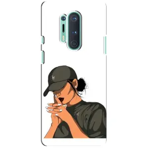 Силиконовый Чехол на OnePlus 8 Pro с картинкой Стильных Девушек (В зеленом)