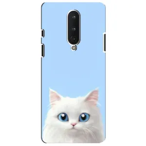 Чехол на тематику: Коты для OnePlus 8 (Белый кот)