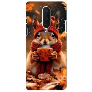 Печатный чехол «Зверята с кофе» для OnePlus 8 (Белка с кофе)