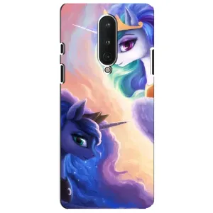 Чехол Unicorn на OnePlus 8 (Единорожки на тучках)