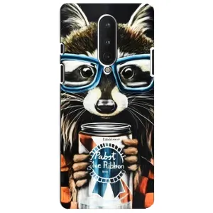 Силиконовый Чехол с Енотами на OnePlus 8 (Енот в очках)