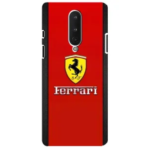 Силиконовый бампер с картинкой машины на OnePlus 8 (Ferrari Logo)