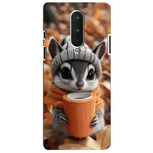 Печатный чехол «Зверята с кофе» для OnePlus 8